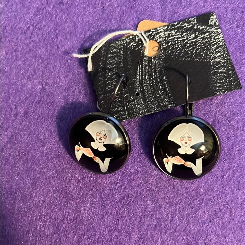 Elegant Black and White Earrings